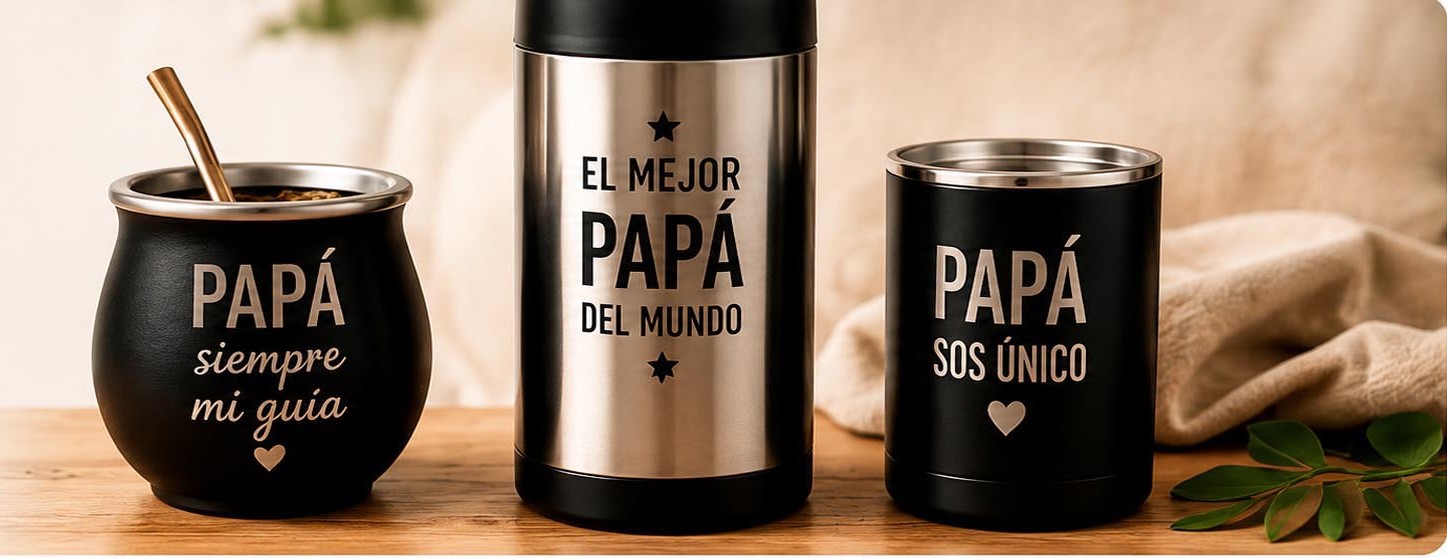 Mates y termos grabados con láser para el Día del Padre
