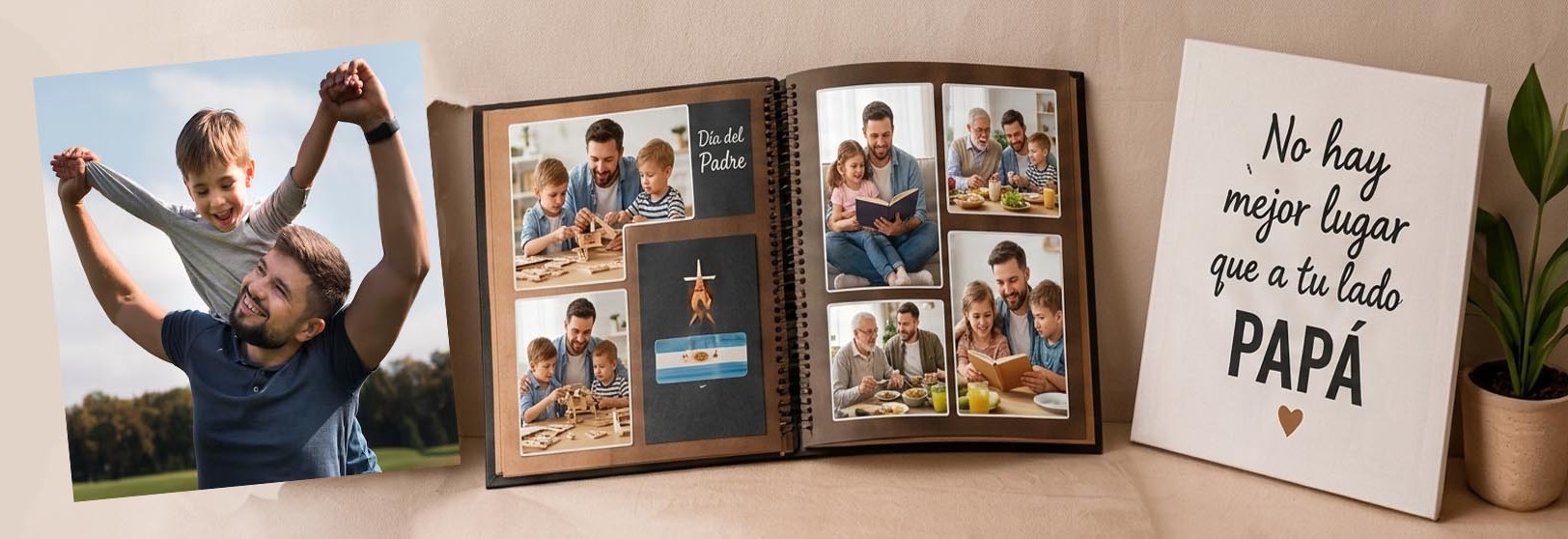 Álbum de fotos y cuadro personalizado para el Día del Padre