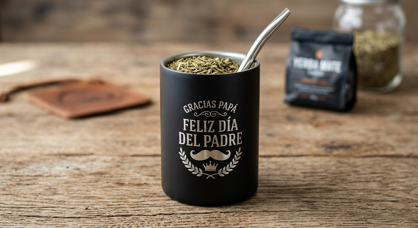Mate grabado con láser para el Día del Padre